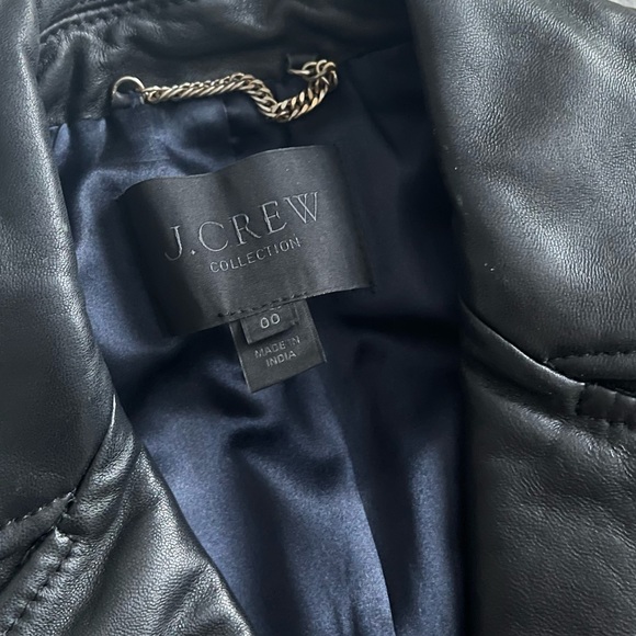 J.Crew Collection Black Leather Moto Jacket - Picture 3 of 5